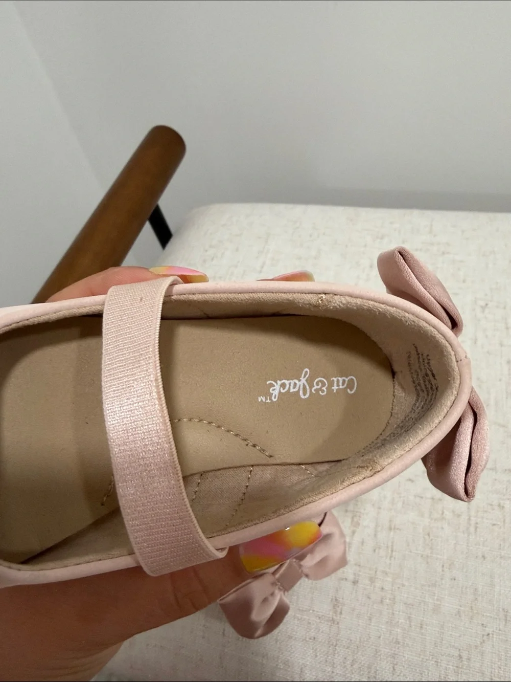 Cat & Jack Light Pink Bow Mary Jane Dress Shoes
